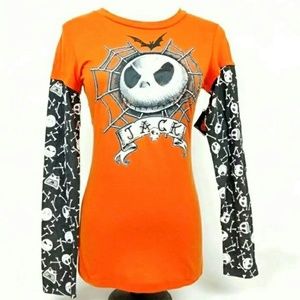 Jack Skellington Long Sleeve Shirt Juniors Large
